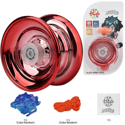 (Red) Professional Unresponsive Yoyo, Alloy Yoyo, With Ring   Yoyo Strings
