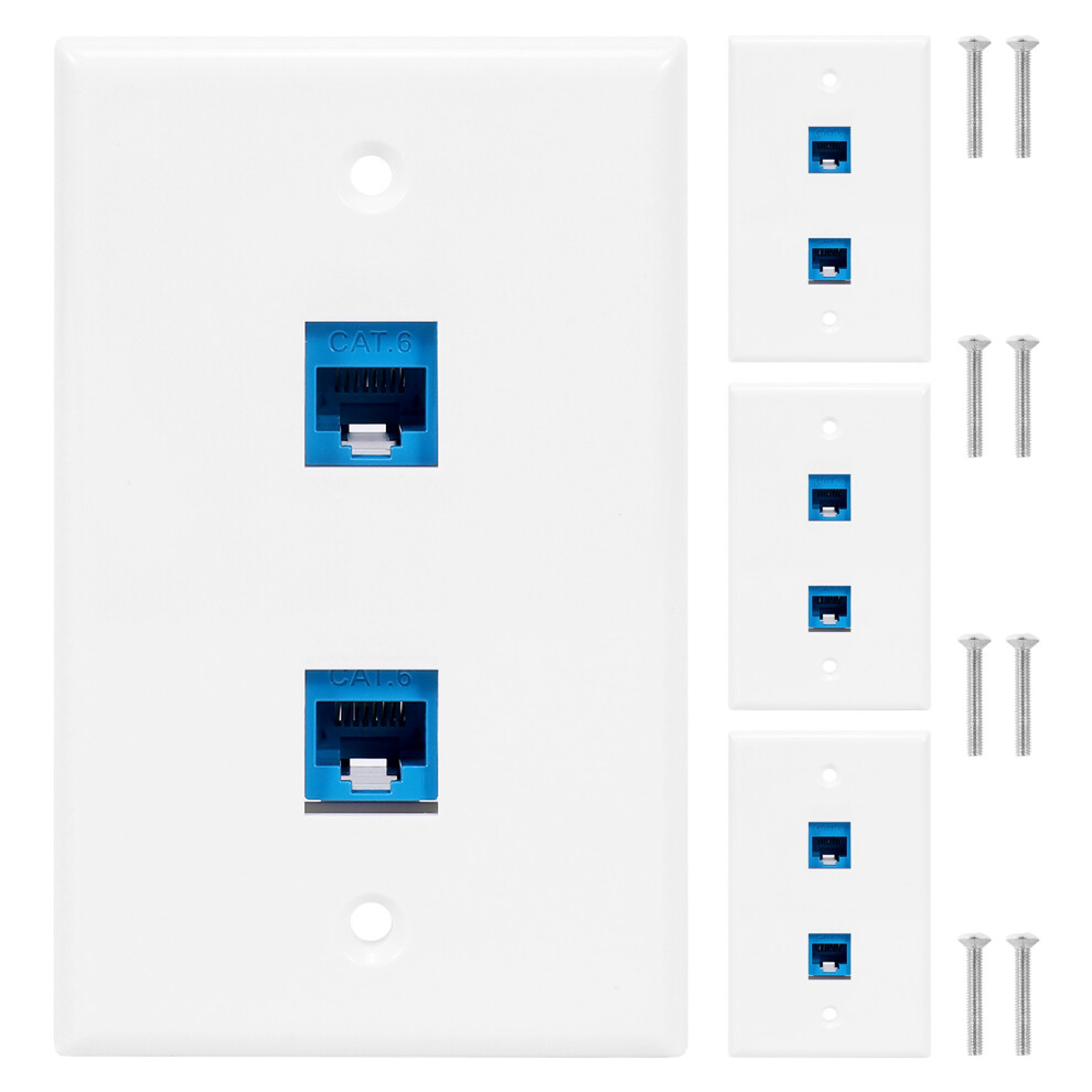 Photos - Other Electrical Equipment Jojomino 4 Pieces 2 Port Ethernet Wall Plate, RJ45 Cat6 Female to Female Jack 