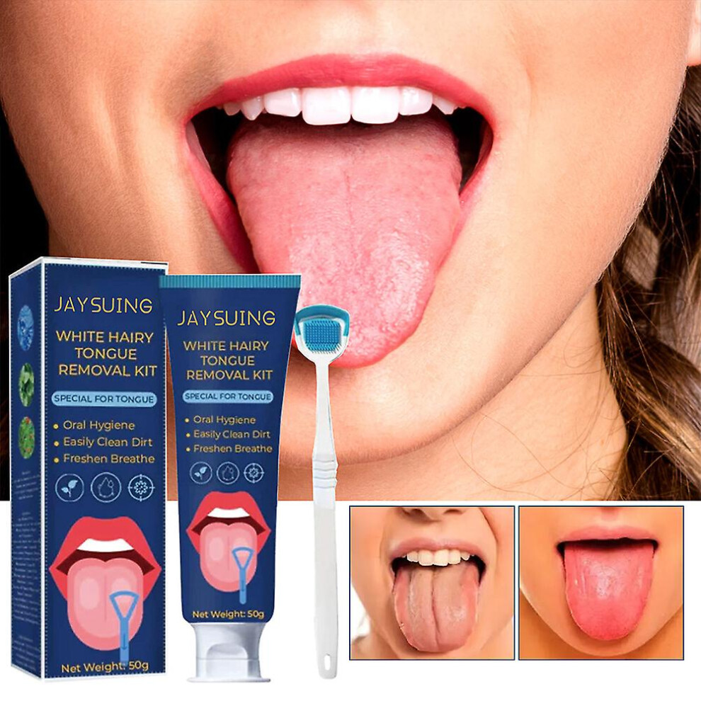 Tongue Coating Removal Set Kit, Tongue Scraper Clean Oral Fresh Breath