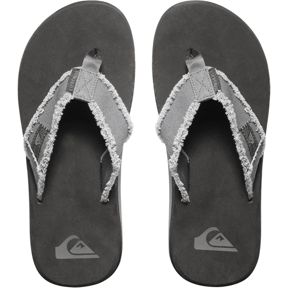 (11 UK, Grey) Quiksilver Mens Monkey Abyss Summer Beach Thongs Sandals Flip Flops