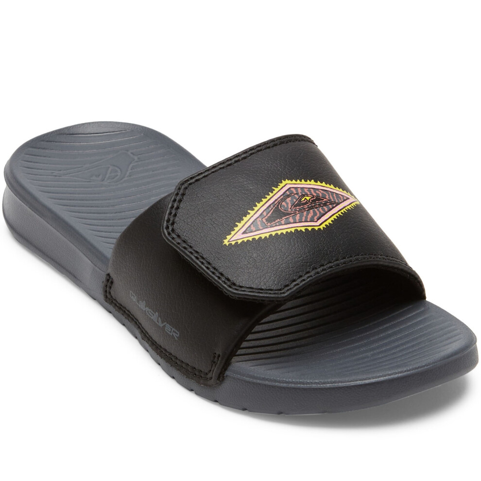 (4.5 UK, Black 1) Quiksilver Boys Kids Bright Coast Adjustable Sandals Slides Flip Flops Sliders