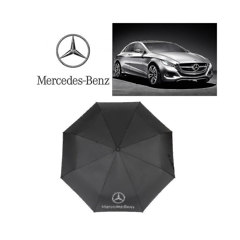 Fully Automatic Folding Tri-fold Umbrella Mercedes-benz Umbrella Logo Business Gift Advertising Umbr
