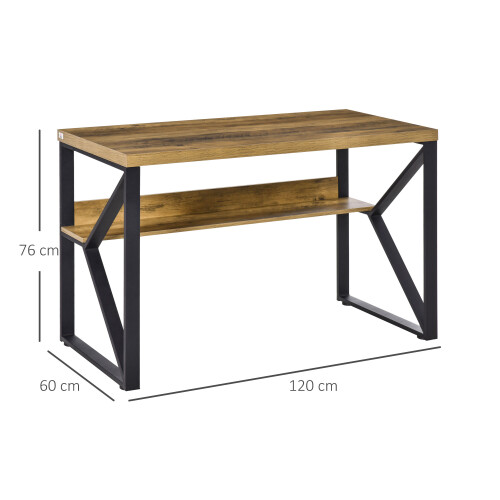 Homcom HOMCOM Computer Writing Desk K-Shaped Steel Leg Storage Shelf Home Office 1