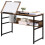 Homcom HOMCOM Tiltable Drafting Table Home Office Computer Desk w/ Shelf, Rustic Brown 1