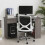 Homcom HOMCOM L-Shaped Corner Computer Desk w/ 2 Shelves Worktop Keyboard Tray Grey 7