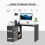 Homcom HOMCOM Computer Desk Table Workstation L Shape File Cabinet Black Home Office 4