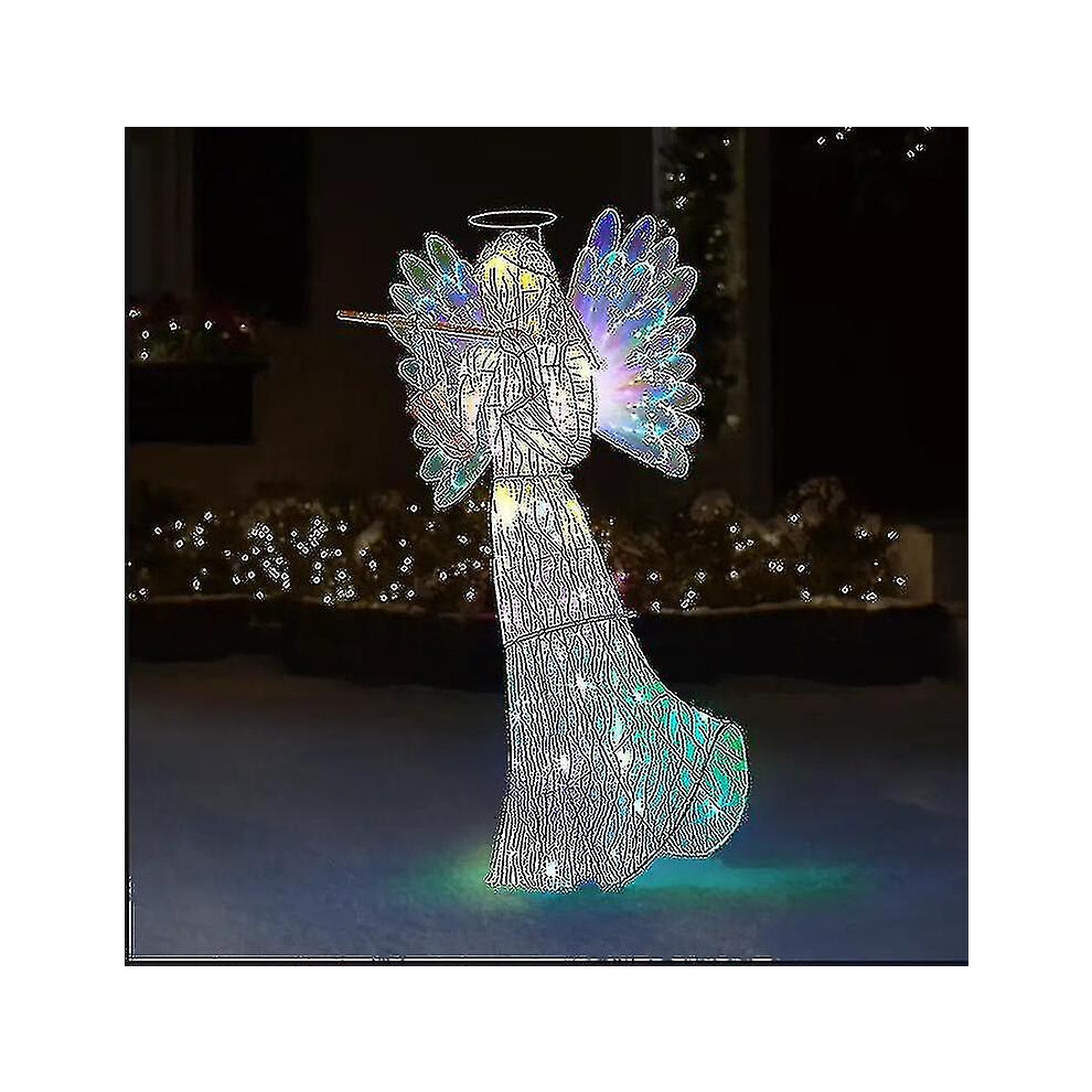 (A) Outdoor Angel Statue Luminous Angel Garden Decoration 2d Lighting Acrylic Ornament