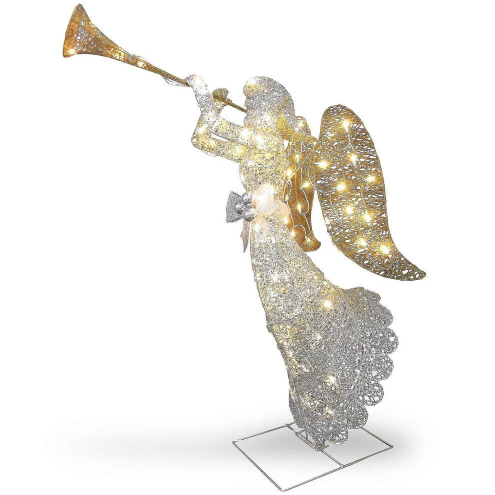 (B) Outdoor Angel Statue Luminous Angel Garden Decoration 2d Lighting Acrylic Ornament