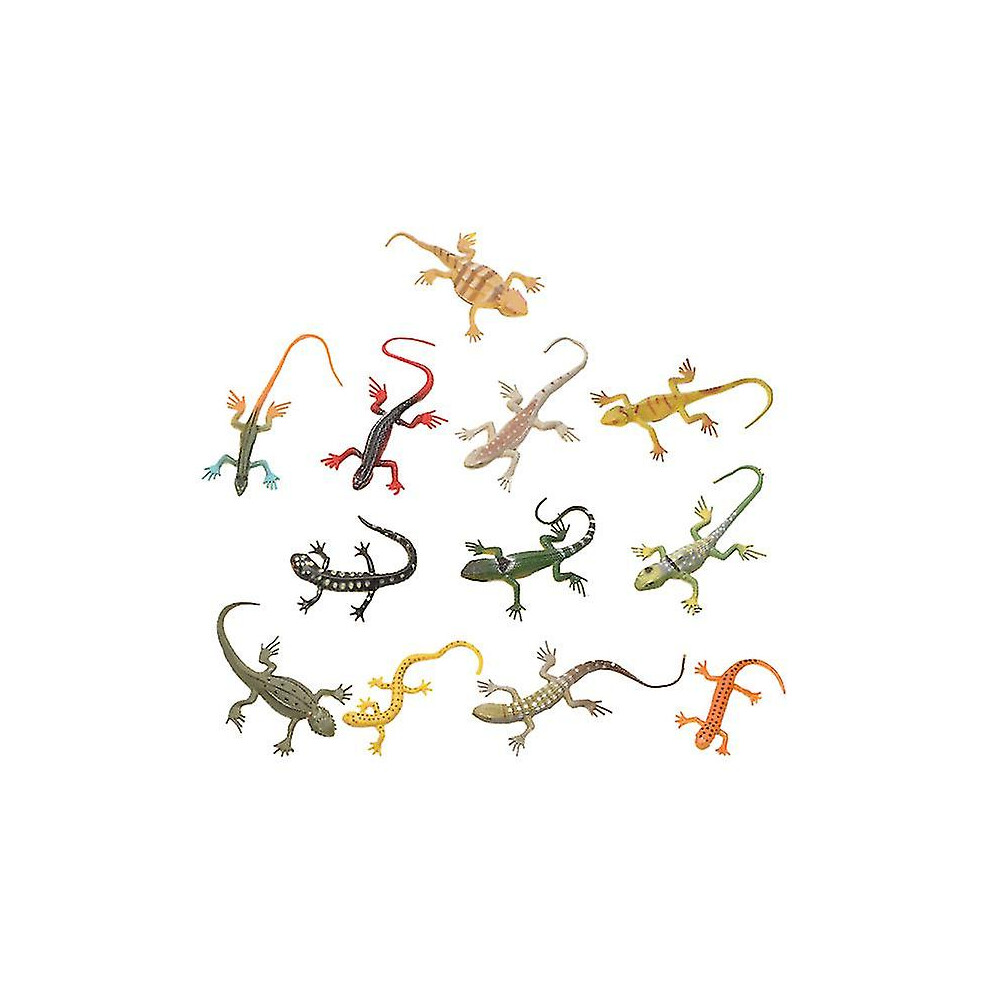 12 Pcs Kids Toys Animal Figures Educational Toys Fake Rubber Lizards Toys Scary Lizard Toys Simulation Gecko Home Decor