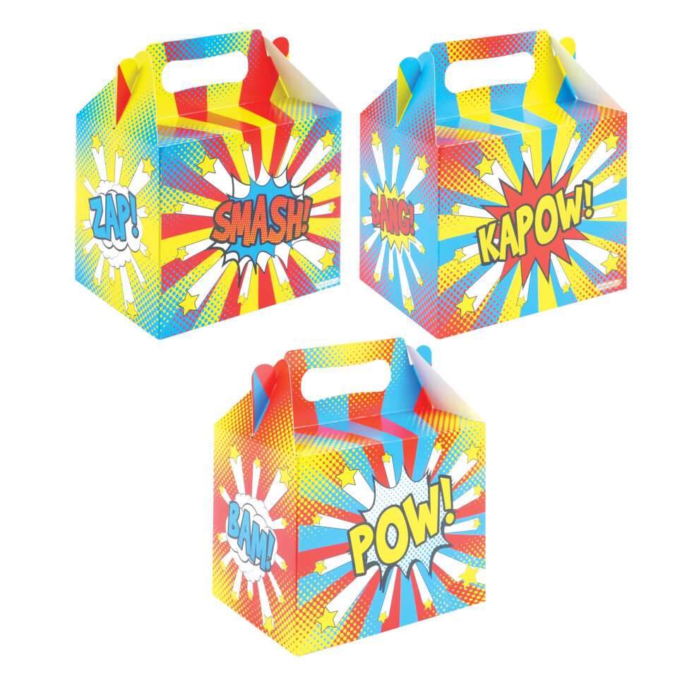 COMIC IMPACT - 12 Comic Book Birthday Party Food Boxes Childrens HB