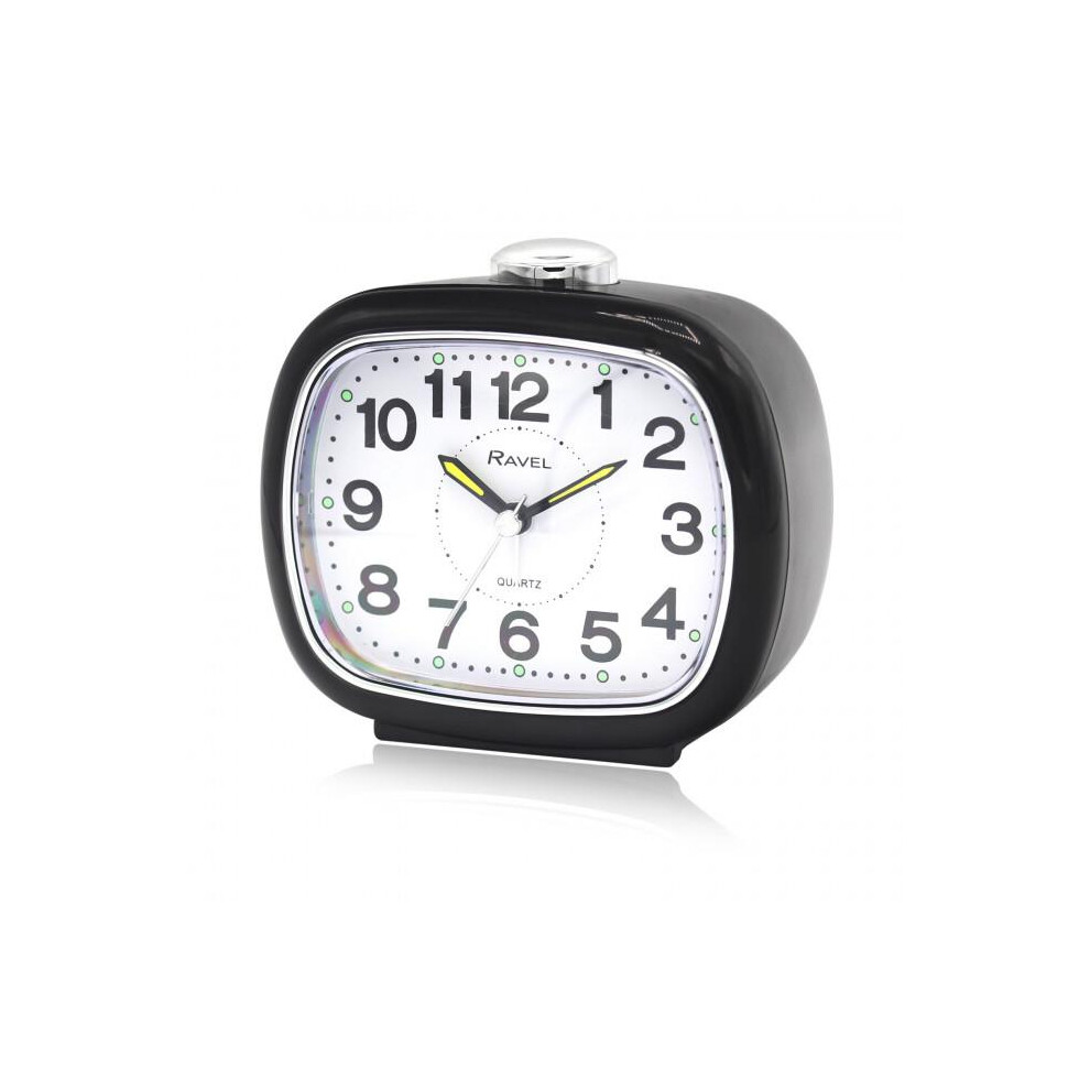 Ravel Large Sized Bedside Quartz Alarm Clock - Black RC045.3