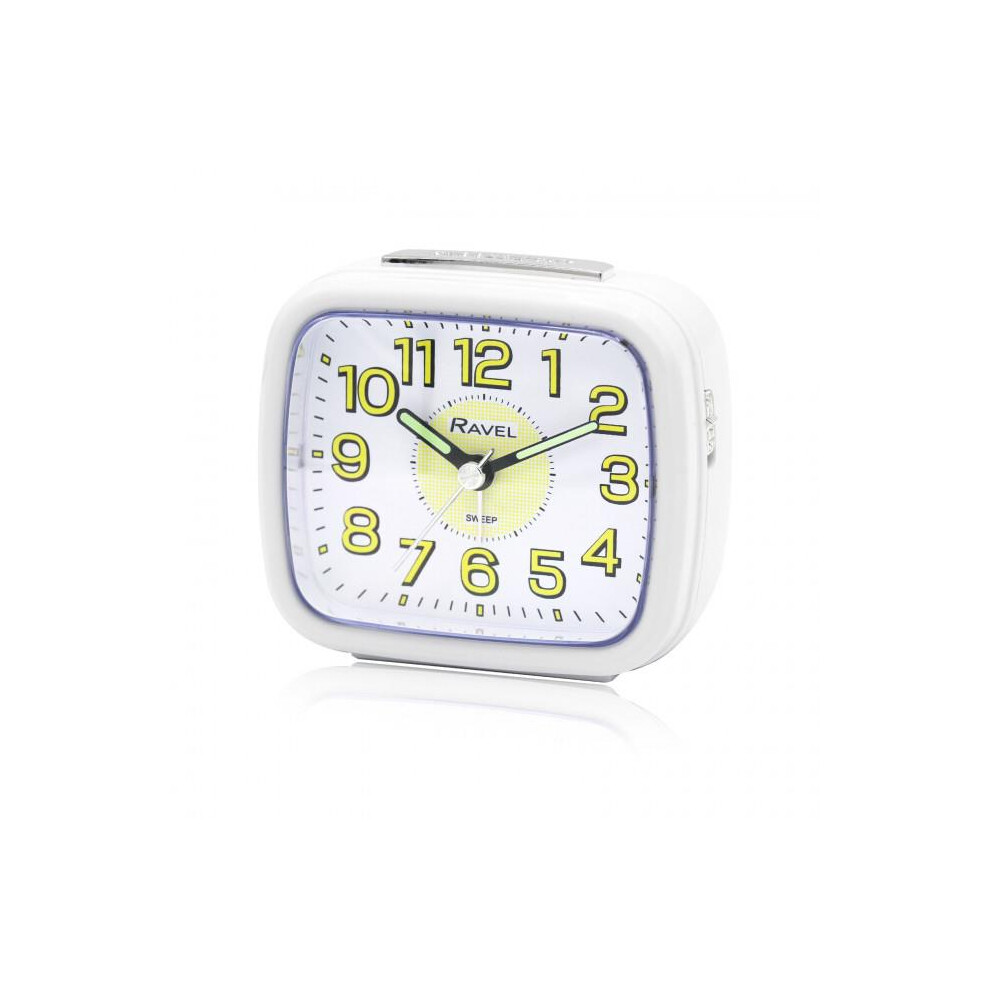 Ravel Mid sized Bedside Quartz Alarm Clock - White RC044.4