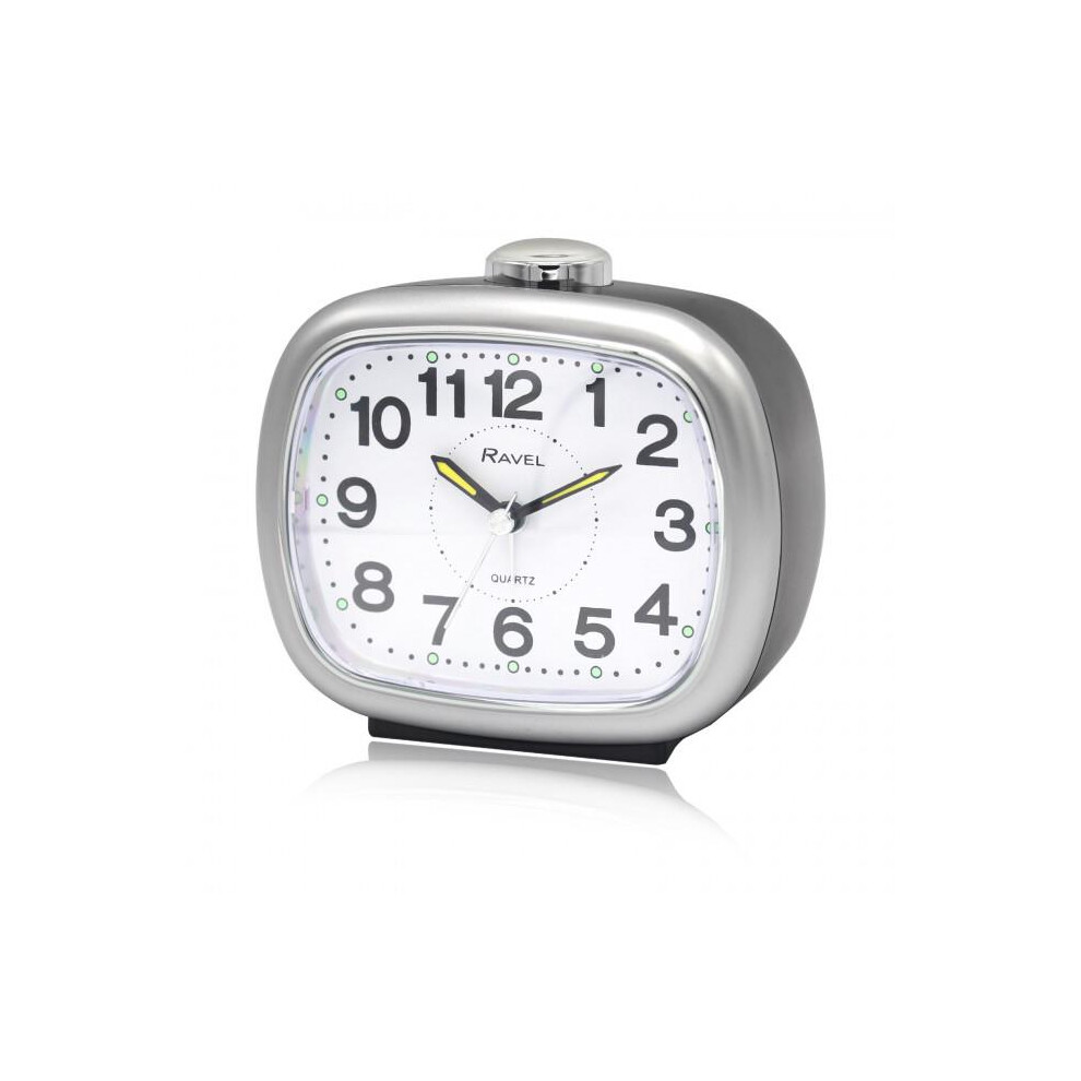 Ravel Large Sized Bedside Quartz Alarm Clock - Black/Silver RC045.13