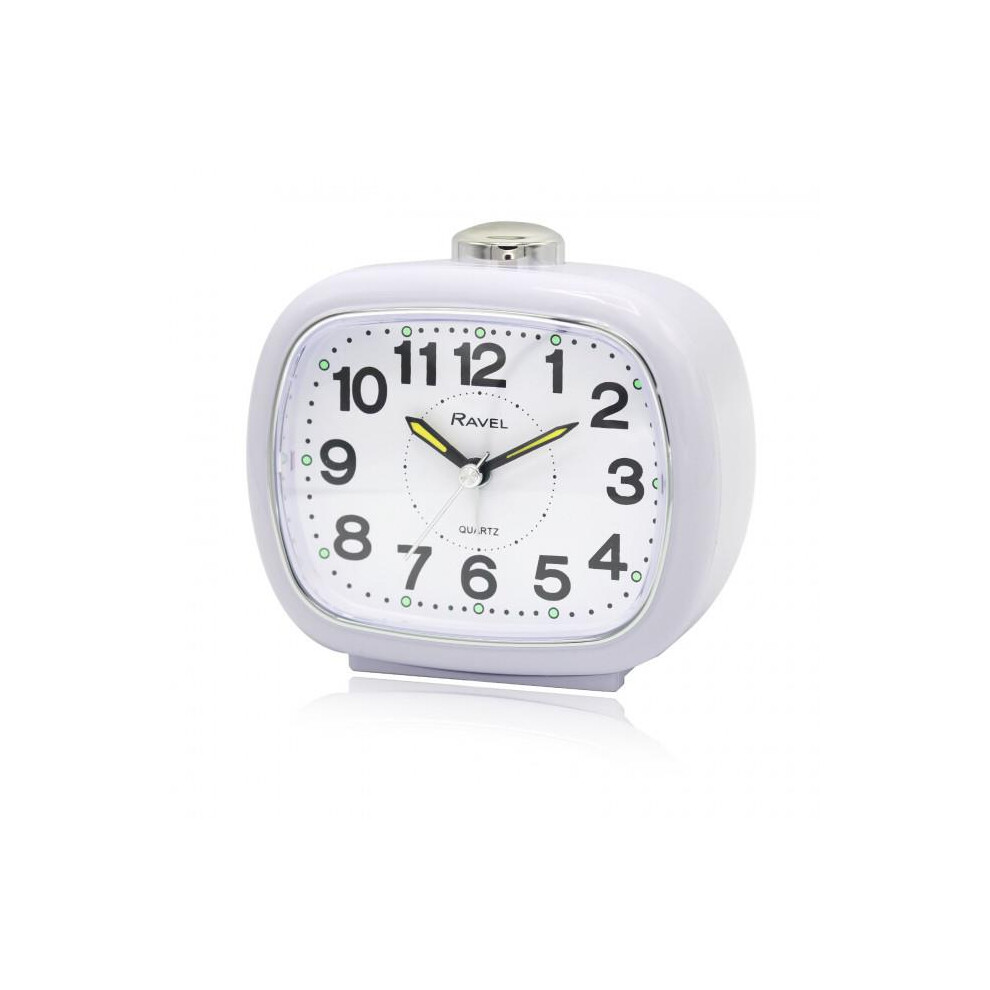 Ravel Large Sized Bedside Quartz Alarm Clock - White RC045.4