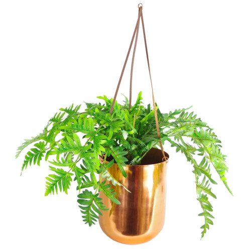 Leaf Copper Hanging Planter 18 x 22cm 1