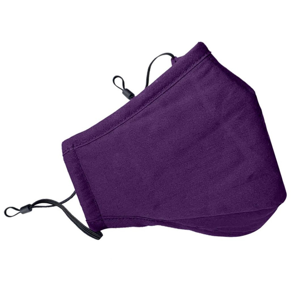 Cotton Mask- Three Layer With Filter Pocket - Adults - Purple 5056184027420
