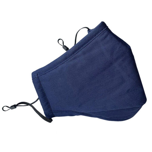 Cotton Mask- Three Layer With Filter Pocket - Adults - Blue 2