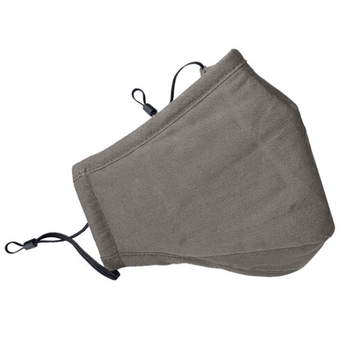 Cotton Mask- Three Layer With Filter Pocket - Adults - Grey 1