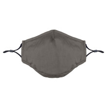 Cotton Mask- Three Layer With Filter Pocket - Adults - Grey