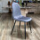 GREY FABRIC CHAIR BLACK METAL LEGS 3