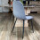 GREY FABRIC CHAIR BLACK METAL LEGS 4