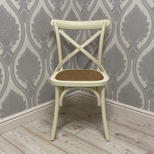 WHITE FRENCH CROSS BACK CHAIR 2