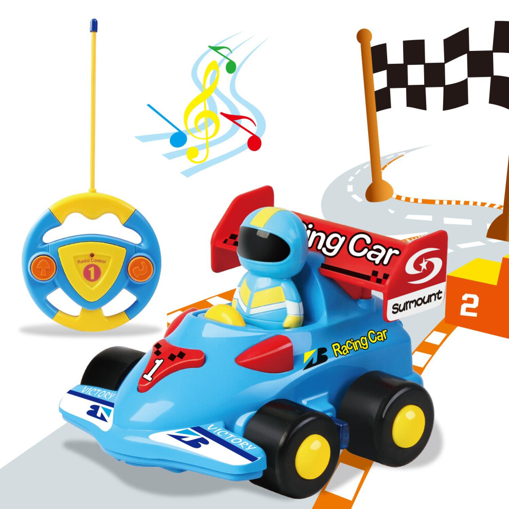 SOKA My First Remote Controlled Racing Car for Toddlers with Sound and Light Blue