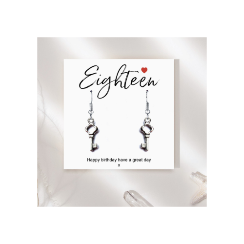 18th Birthday Earrings & Message Card