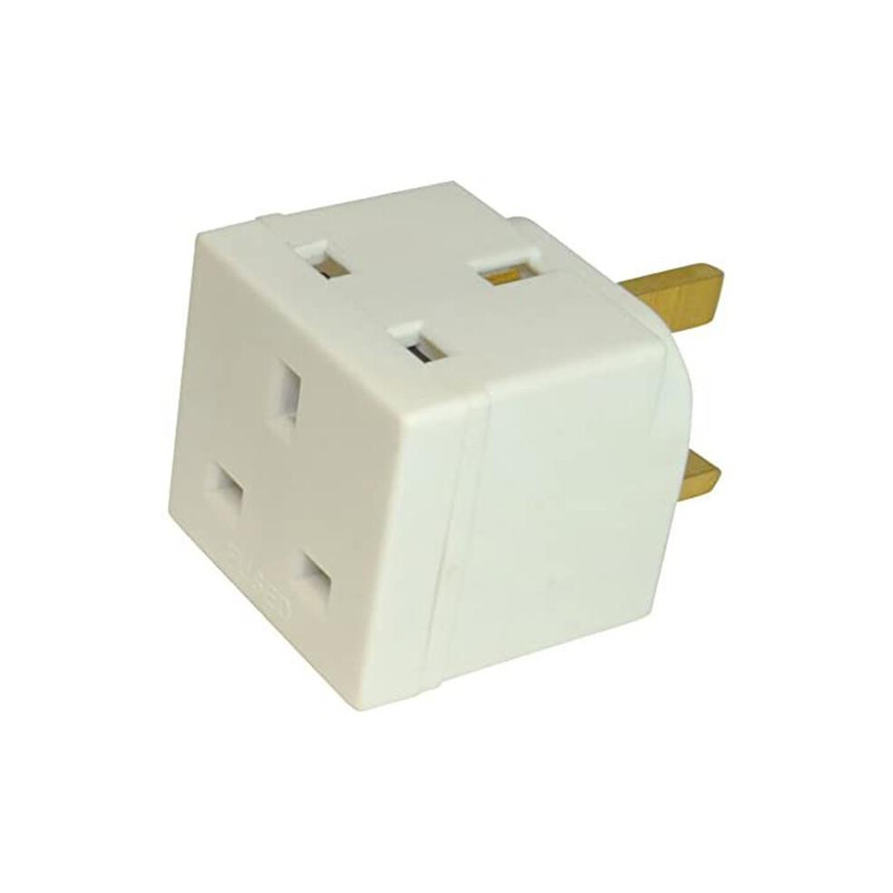 CDL Micro 2 Way/ Double UK Mains 3 Pin 250v Adapter Plug/ Socket