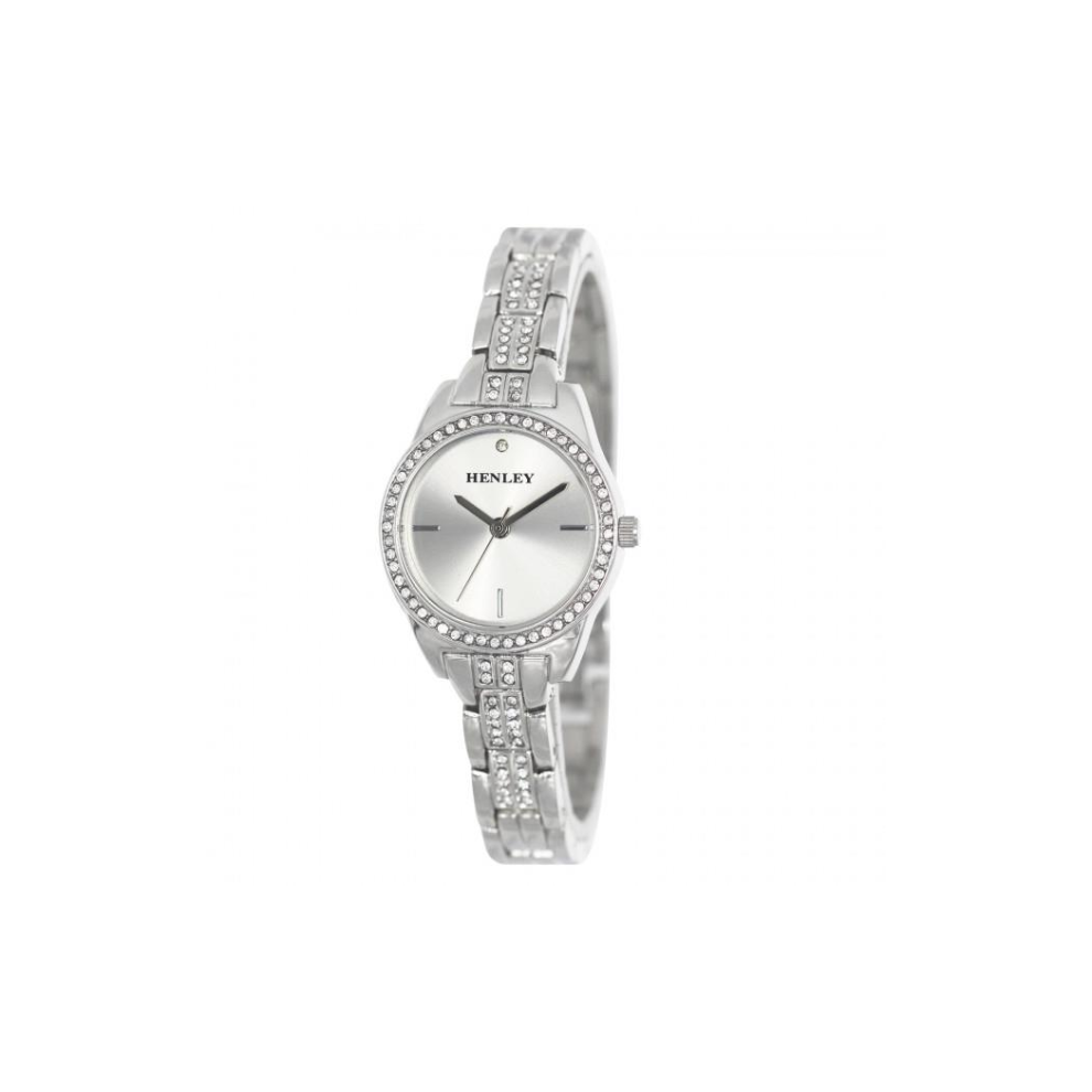 Henley Ladies Bling Silver Dial & Silver Bracelet Watch H07325.1