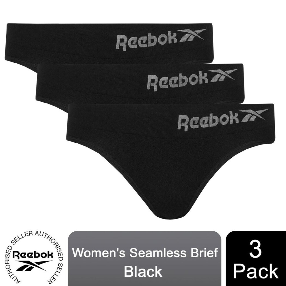 Reebok Women's 3 Multi Pack Seamless Brief, Black, X-Small