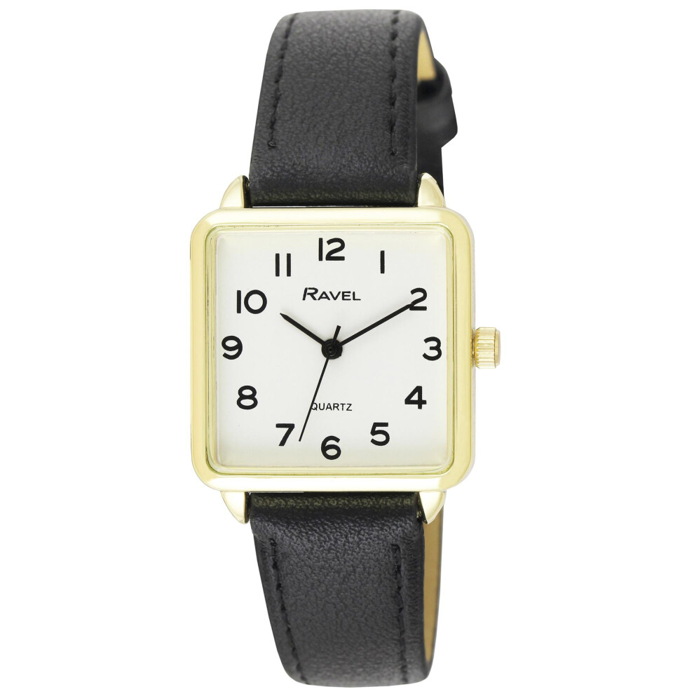 Ravel Women's White Face Rectangular Fashion Watch R0139.01.2