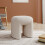 Living And Home (White) Modern Teddy Bear Fur Upholstered Footstool 1