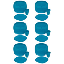 (Teal 18pc) BPA Free Plastic Plates Cups Dinner Set Heavy Duty Reusable