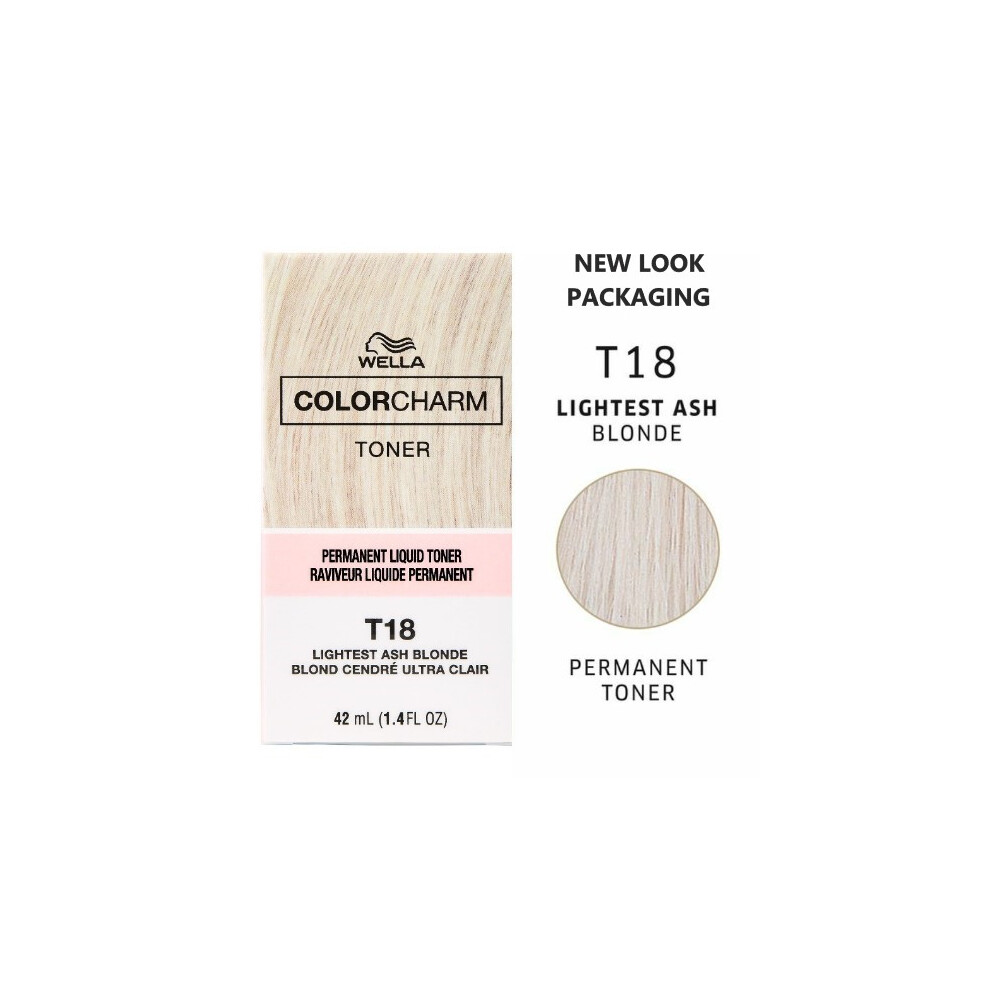 Wella T18 Color Charm Permanent Liquid Hair Toner - Lightest Ash Blonde