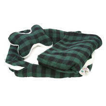(Green) Pet Dog Bed Puppy Soft Warm Cushion Nest Basket Bed Blanket Toy Checked Medium