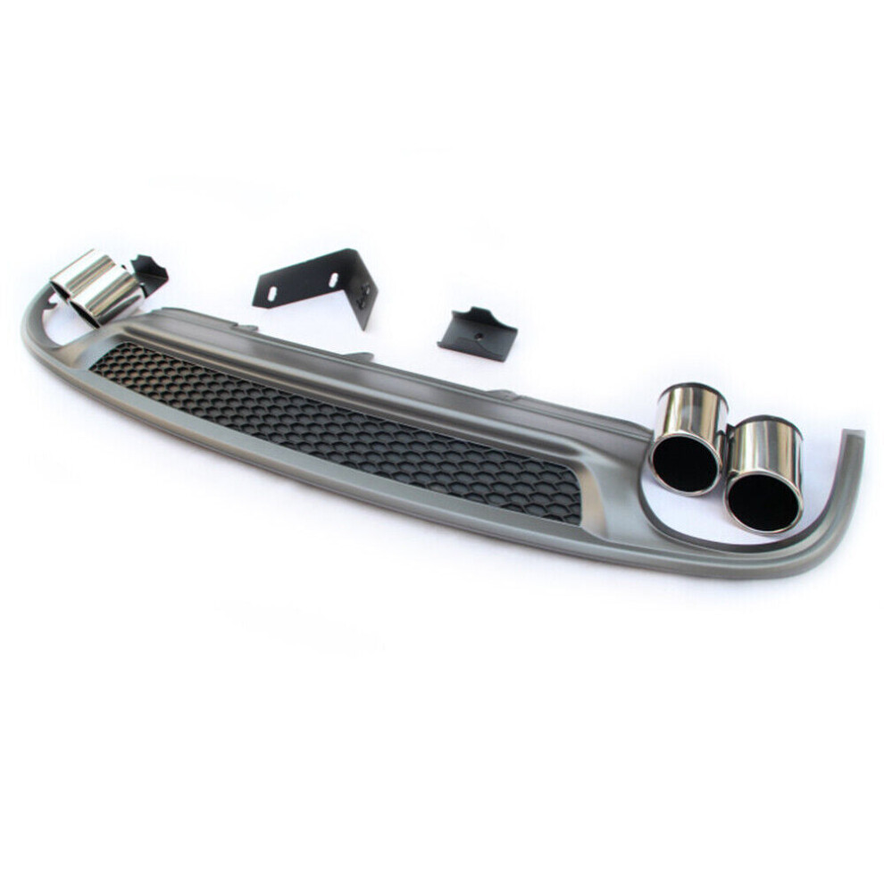 1 Set Rear Bumper Diffuser & Exhaust Tip For Audi A4 B8.5 Sedan 2013 2014-2016 8806564845789