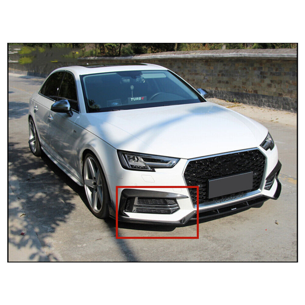 1 Set Car Front Bumper Spoiler Lip For Audi A4 B9 S4 Sedan 2017 2018 2019 Black 8806564848100