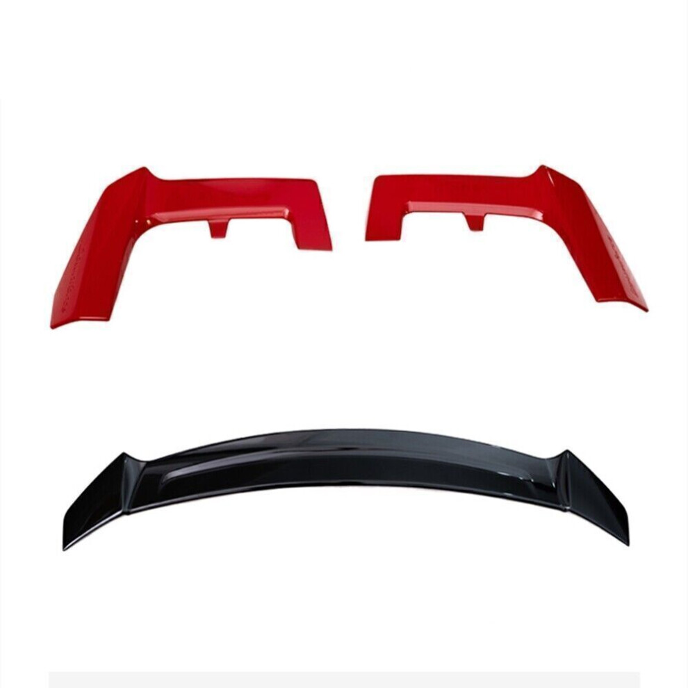 1 Set Rear Roof Spoiler+Wing Lip Cover For Honda Civic Hatchback 2020-2021 Red 8806564851902