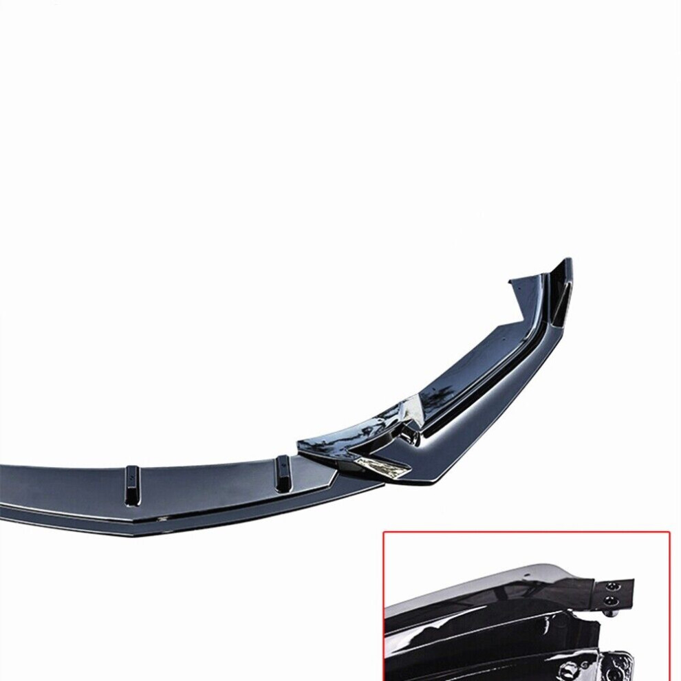 1 Set Glossy Car Front Bumper Spoiler Lip Fit For Cadillac Ct5 2019-2020 Black 8806564853098