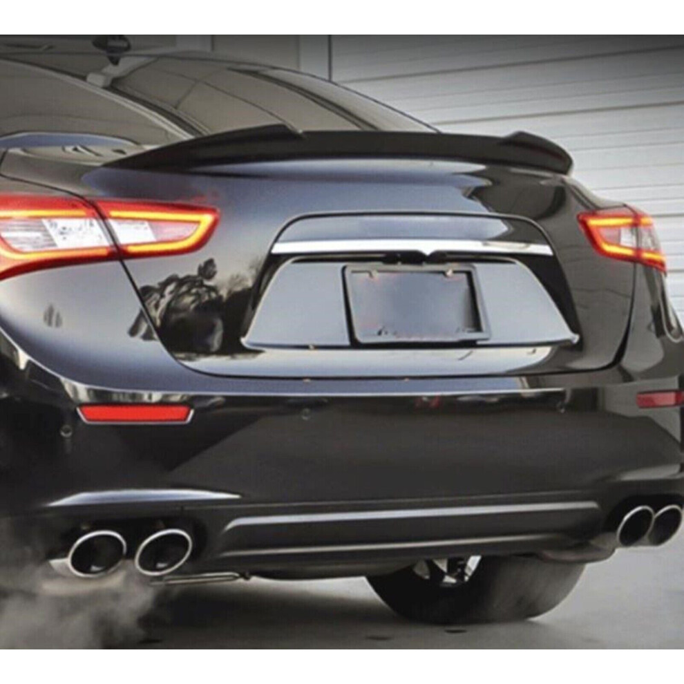 1Pc Psm Rear Trunk Spoiler Wing For Maserati Ghibli Sedan 2014-2023 Carbon Fiber 8806564849626