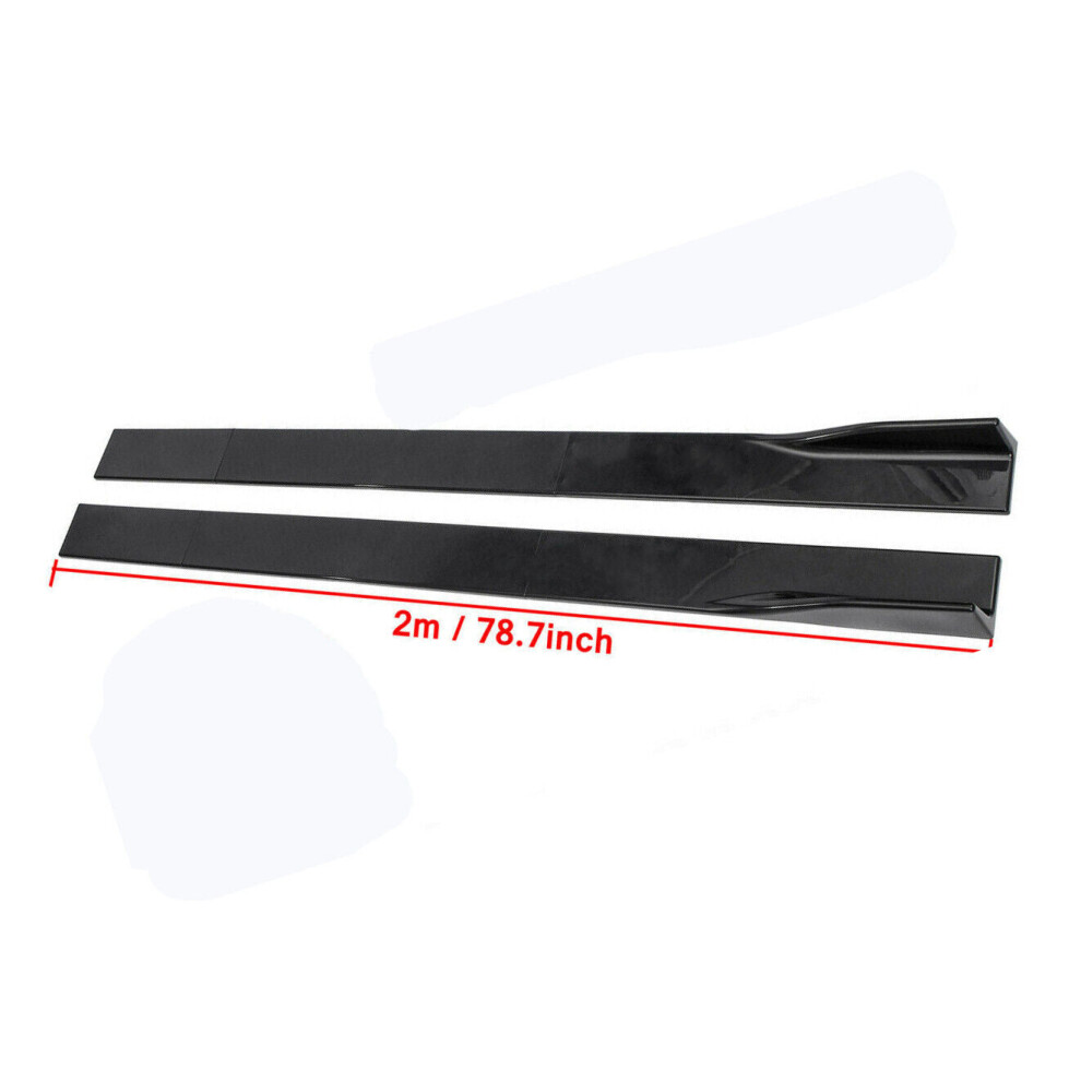 1Set 78.7'' Car Universal Side Skirts Body Kit Spoiler Splitter Glossy Black 8806564853050