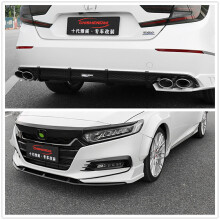 1Set Front Bumper Spoiler Cover Trim +Rear Diffuser Black For Honda Accord 2018+