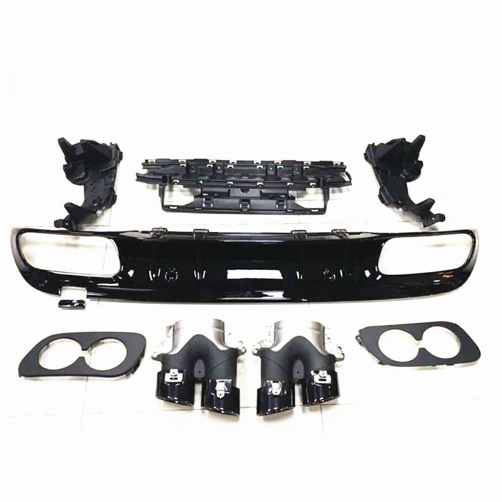 1Set Rear Bumper Diffuser Exhaust Tips For Benz W205 C Sedan 4Dr 2015-2021 C43 8806564849299
