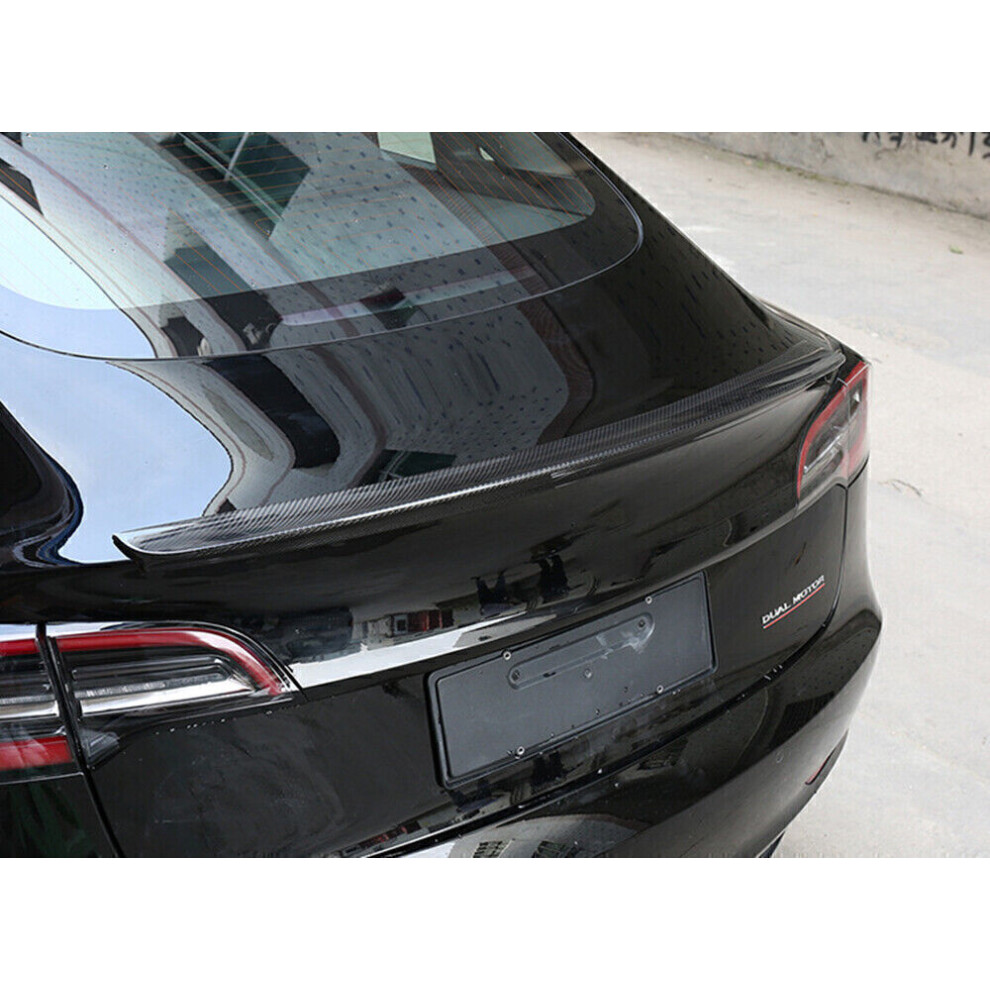 Carbon Fiber Rear Spoiler Trunk Wing Lip For Tesla Model 3 2017-2023 Yg Gloss 8806564854972