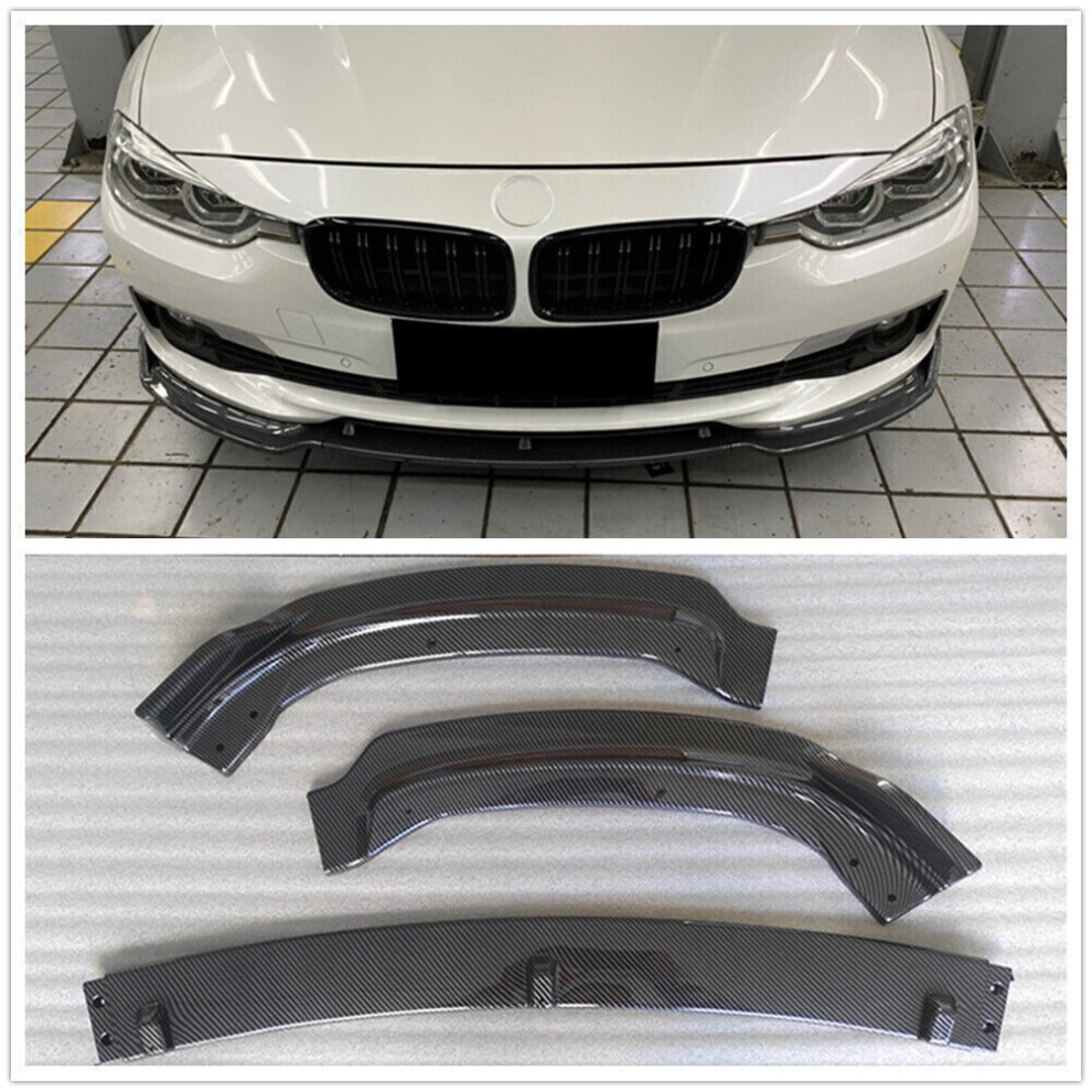 Front Bumper Spoiler Splitter Lip Carbon Look For Bmw F30 F35 2013-2018 Base 8806564847424