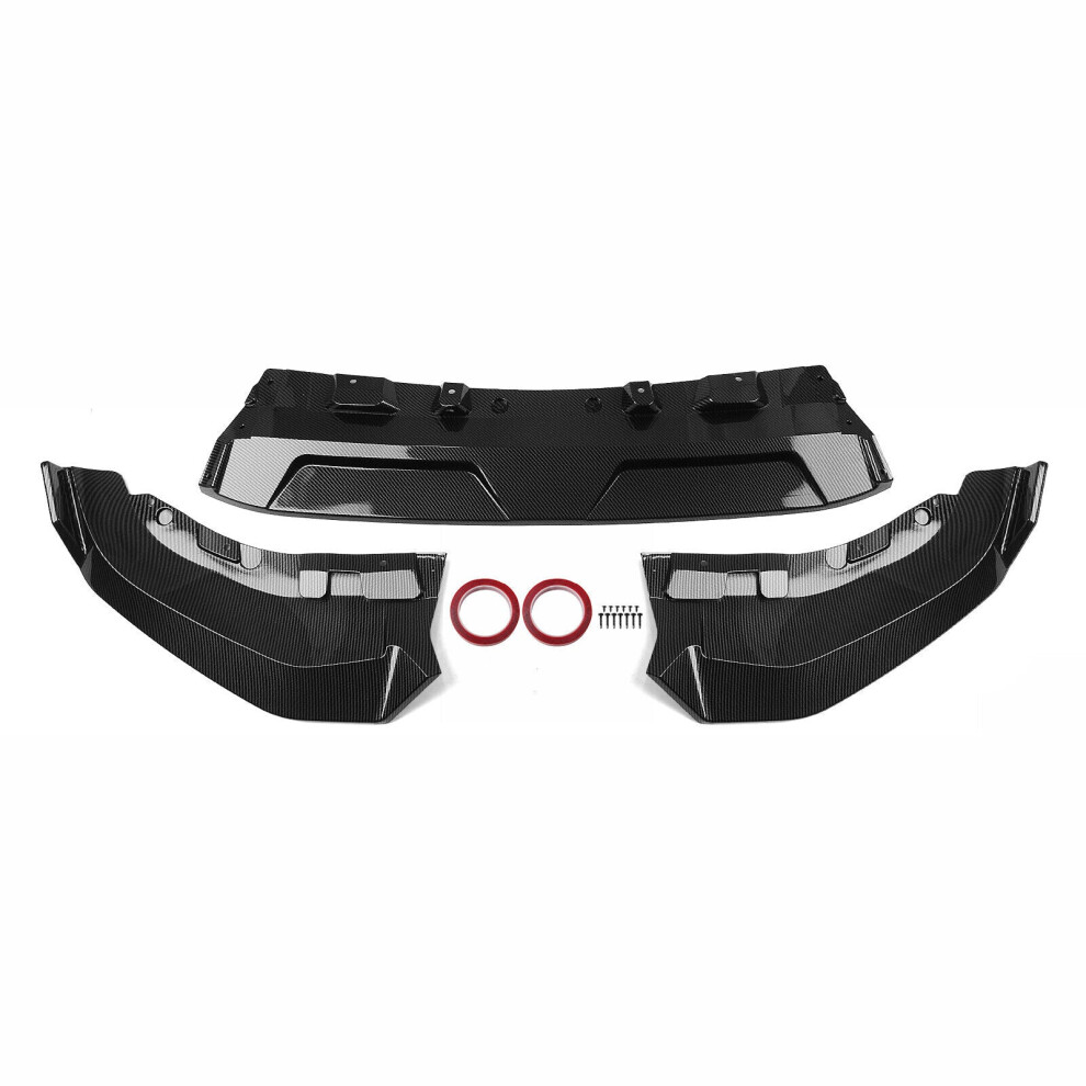 Front Bumper Spoiler Lip For Bmw G07 X7 2024 Competitive Carbon Fiber Look Black 8806564855795