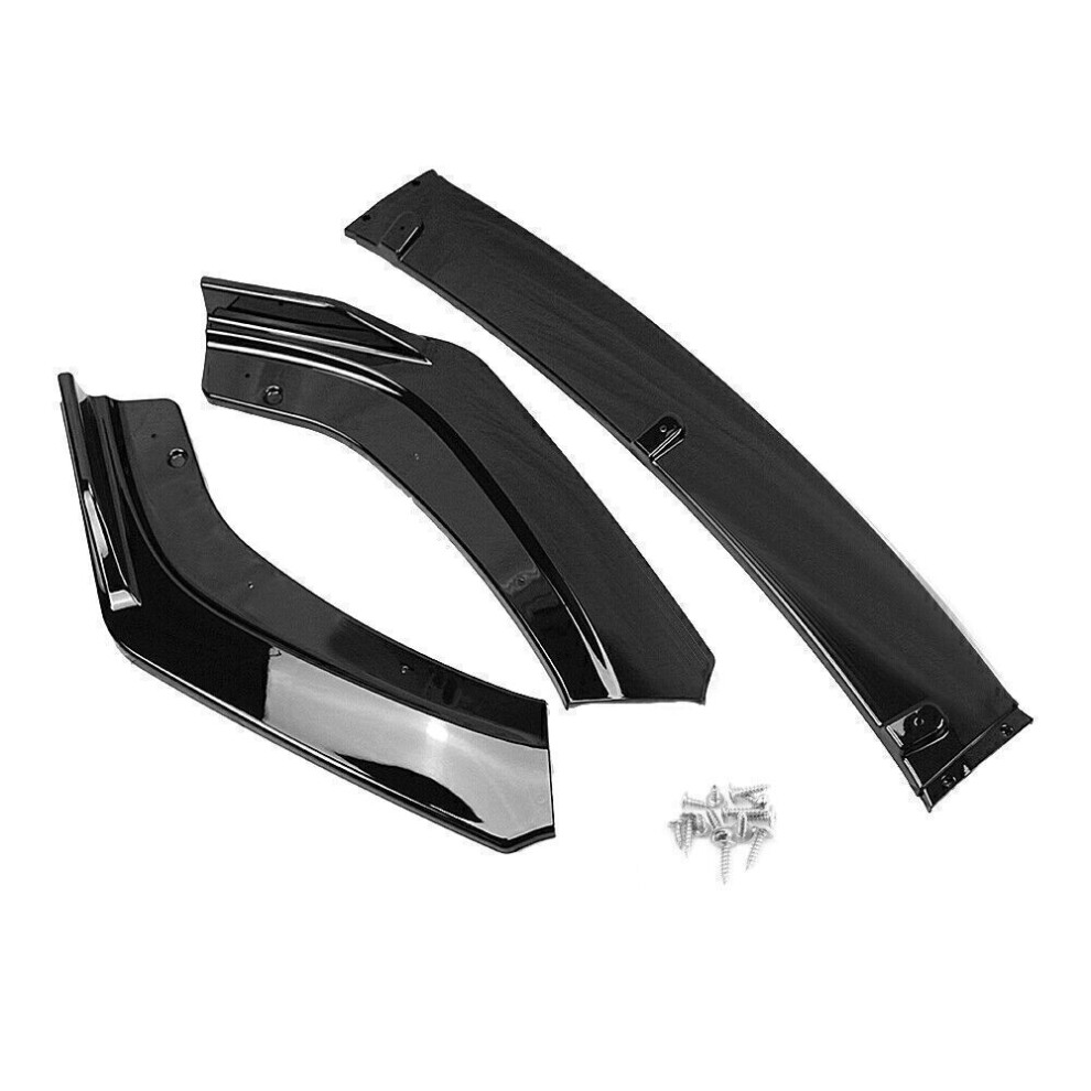 Gloss Car Front Bumper Spoiler Splitter Lip For Honda Civic 2016 2017-2020 Black 8806564849381
