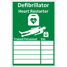 CLICK MEDICAL AED TRAINED PERSONNEL SIGN RIGID PLASTIC GREEN 20X30CM