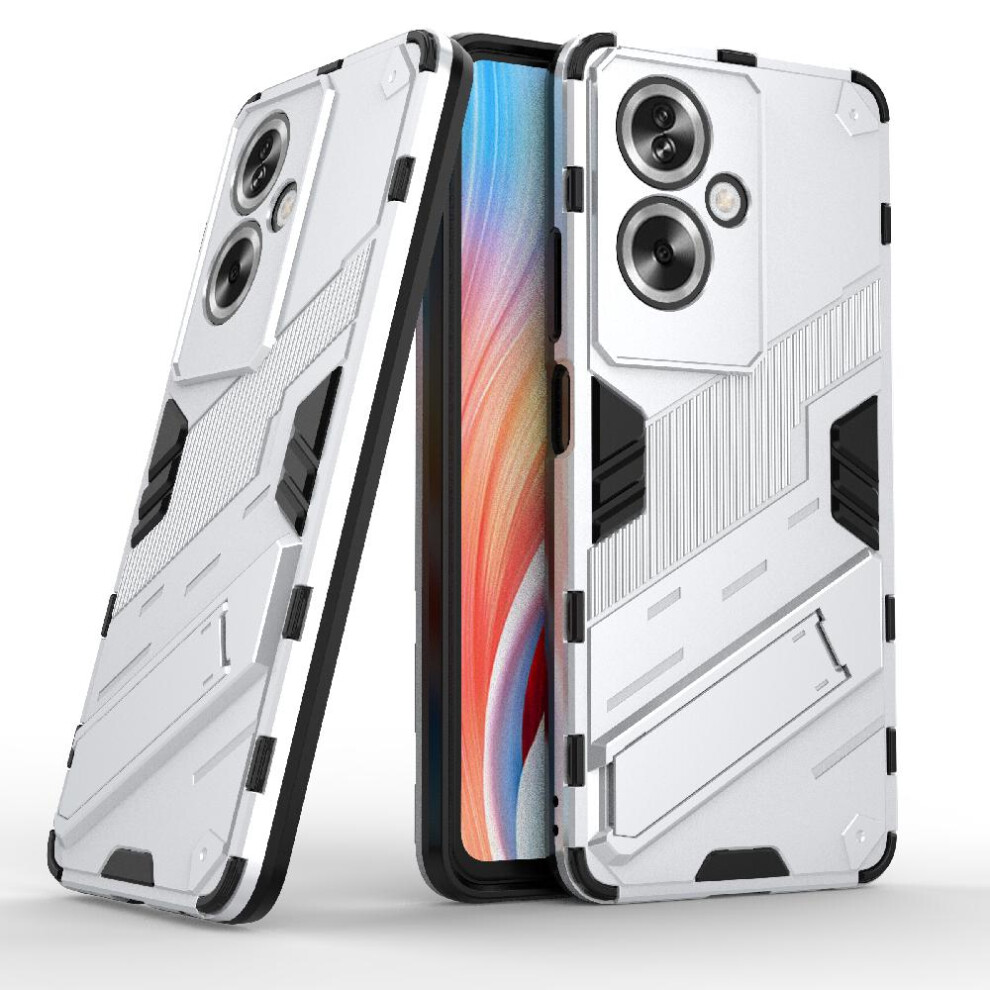 (Silver) Case For Oppo A79 5G Rugged Military Kickstand Protective Cover Silver 764762670115